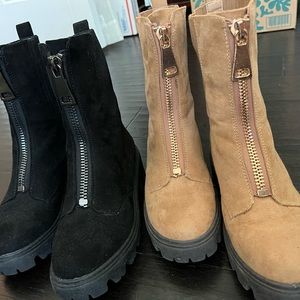 2 pairs of journee zipper boots sz7